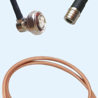 7/16 DIN Male Right Angle to QMA Male RG142 RF Cable Assembly