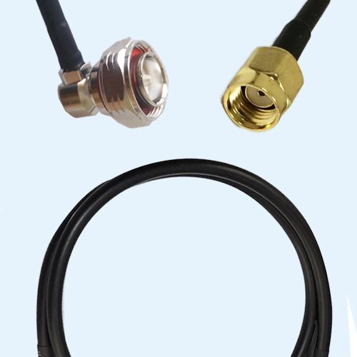 7/16 DIN Male Right Angle to RP SMA Male RG223 RF Cable Assembly