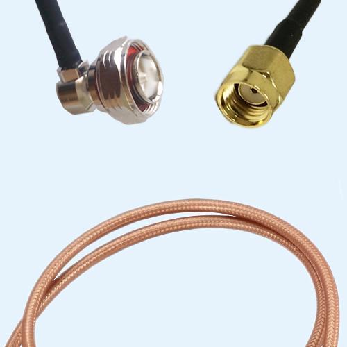 7/16 DIN Male Right Angle to RP SMA Male RG400 RF Cable Assembly