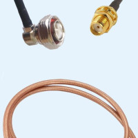 7/16 DIN Male Right Angle to SMA Bulkhead Female RG142 RF RF Cable