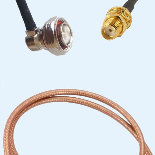 7/16 DIN Male Right Angle to SMA Bulkhead Female RG142 RF RF Cable