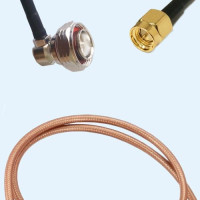 7/16 DIN Male Right Angle to SMA Male RG142 RF Cable Assembly
