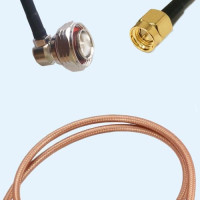 7/16 DIN Male Right Angle to SMA Male RG400 RF Cable Assembly