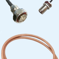 7/16 DIN Male to N Bulkhead Female RG142 RF Cable Assembly