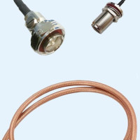 7/16 DIN Male to N Bulkhead Female RG400 RF Cable Assembly