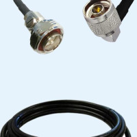 7/16 DIN Male to N Male Right Angle LMR400 RF Cable Assembly