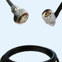 7/16 DIN Male to N Male Right Angle LMR400 RF Cable Assembly