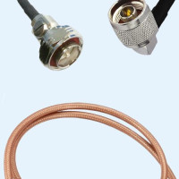 7/16 DIN Male to N Male Right Angle RG142 RF Cable Assembly