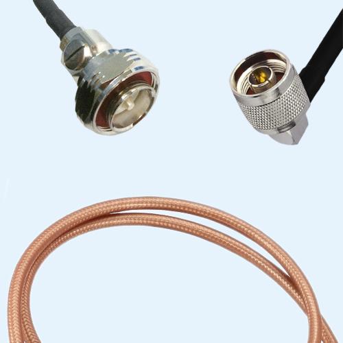 7/16 DIN Male to N Male Right Angle RG142 RF Cable Assembly