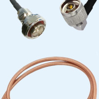 7/16 DIN Male to N Male Right Angle RG400 RF Cable Assembly