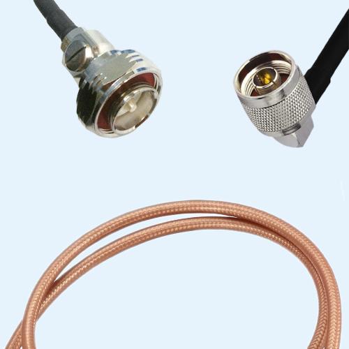 7/16 DIN Male to N Male Right Angle RG400 RF Cable Assembly
