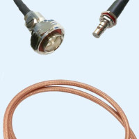 7/16 DIN Male to QMA Bulkhead Female RG142 RF Cable Assembly