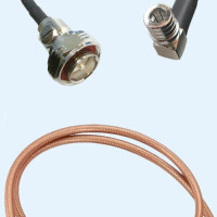 7/16 DIN Male to QMA Male Right Angle RG142 RF Cable Assembly