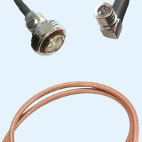 7/16 DIN Male to QMA Male Right Angle RG400 RF Cable Assembly