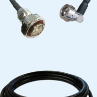 7/16 DIN Male to QN Male Right Angle LMR400 RF Cable Assembly