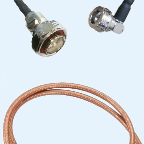 7/16 DIN Male to QN Male Right Angle RG142 RF Cable Assembly