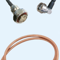 7/16 DIN Male to QN Male Right Angle RG400 RF Cable Assembly
