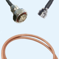 7/16 DIN Male to QN Male RG142 RF Cable Assembly