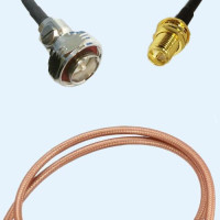 7/16 DIN Male to RP SMA Bulkhead Female RG400 RF Cable Assembly