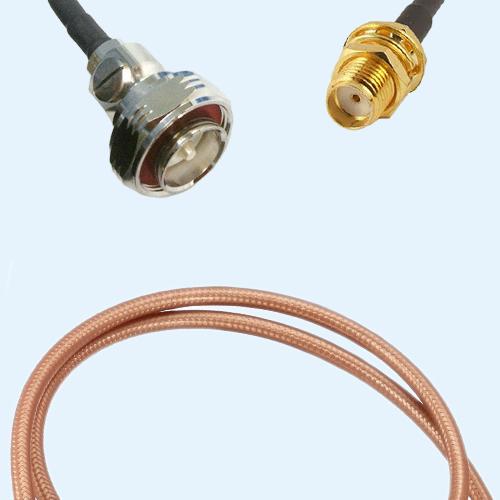 7/16 DIN Male to SMA Bulkhead Female RG142 RF Cable Assembly