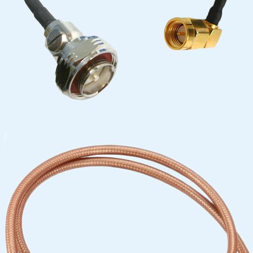 7/16 DIN Male to SMA Male Right Angle RG142 RF Cable Assembly