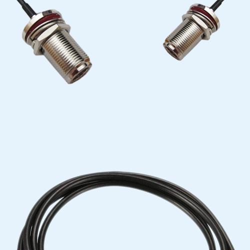N Bulkhead Female to N Bulkhead Female LMR100 RF Cable Assembly