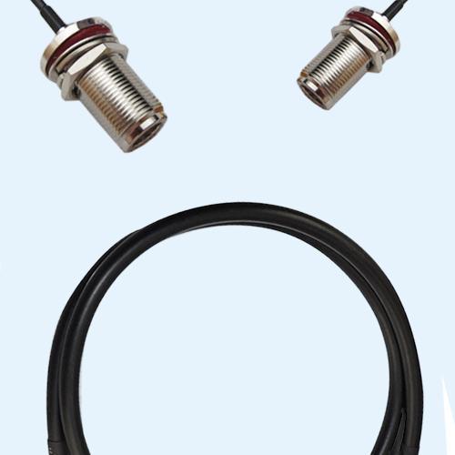 N Bulkhead Female to N Bulkhead Female LMR200 RF Cable Assembly