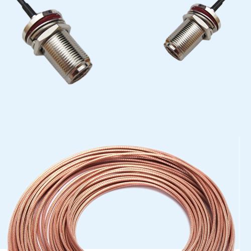 N Bulkhead Female to N Bulkhead Female RG188 RF Cable Assembly