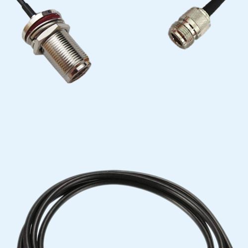 N Bulkhead Female to N Female LMR100 RF Cable Assembly