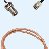N Bulkhead Female to N Female RG142 RF Cable Assembly