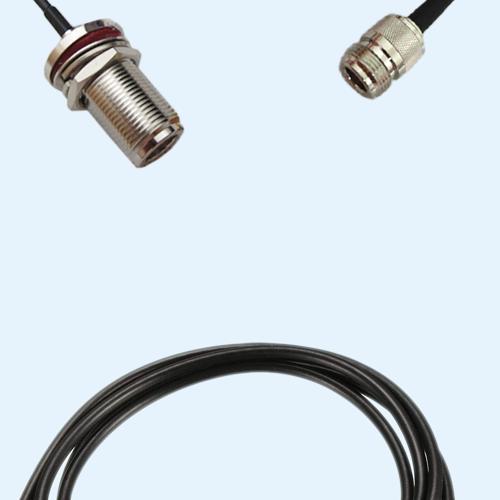 N Bulkhead Female to N Female RG174 RF Cable Assembly