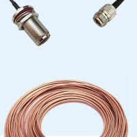 N Bulkhead Female to N Female RG188 RF Cable Assembly