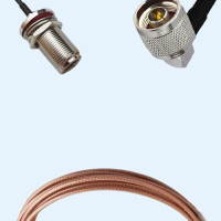 N Bulkhead Female to N Male Right Angle RG316D RF Cable Assembly