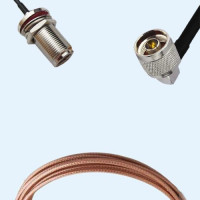 N Bulkhead Female to N Male Right Angle RG316D RF Cable Assembly
