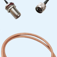 N Bulkhead Female to N Male RG142 RF Cable Assembly