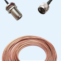 N Bulkhead Female to N Male RG188 RF Cable Assembly
