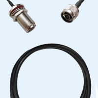 N Bulkhead Female to N Male RG223 RF Cable Assembly