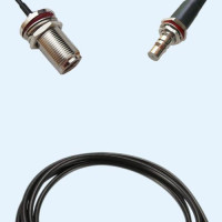 N Bulkhead Female to QMA Bulkhead Female LMR100 RF Cable Assembly