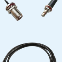 N Bulkhead Female to QMA Bulkhead Female RG174 RF Cable Assembly