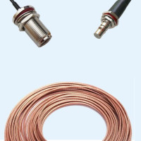 N Bulkhead Female to QMA Bulkhead Female RG188 RF Cable Assembly