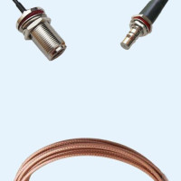 N Bulkhead Female to QMA Bulkhead Female RG316D RF Cable Assembly