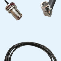 N Bulkhead Female to QMA Male Right Angle LMR100 RF Cable Assembly