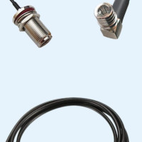 N Bulkhead Female to QMA Male Right Angle RG174 RF Cable Assembly