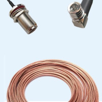 N Bulkhead Female to QMA Male Right Angle RG316 RF Cable Assembly