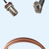 N Bulkhead Female to QMA Male Right Angle RG316D RF Cable Assembly