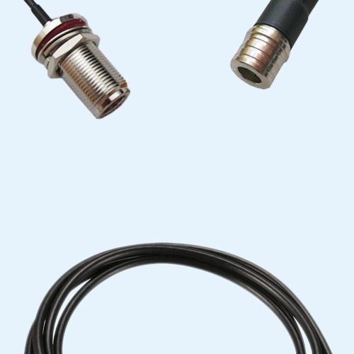N Bulkhead Female to QMA Male LMR100 RF Cable Assembly