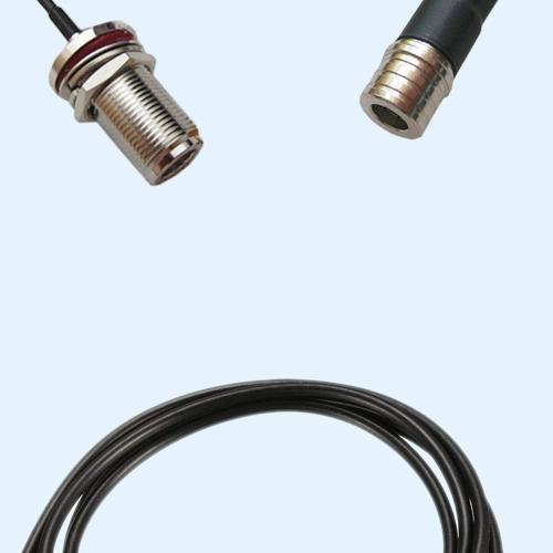 N Bulkhead Female to QMA Male RG174 RF Cable Assembly