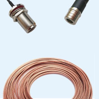 N Bulkhead Female to QMA Male RG188 RF Cable Assembly