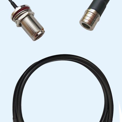 N Bulkhead Female to QMA Male RG223 RF Cable Assembly