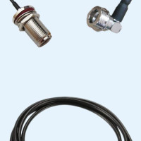 N Bulkhead Female to QN Male Right Angle LMR100 RF Cable Assembly